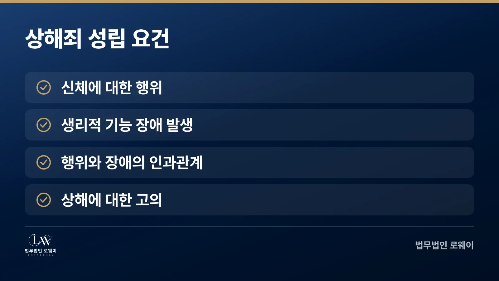 상해죄 성립을 위한 4가지 법적 요건