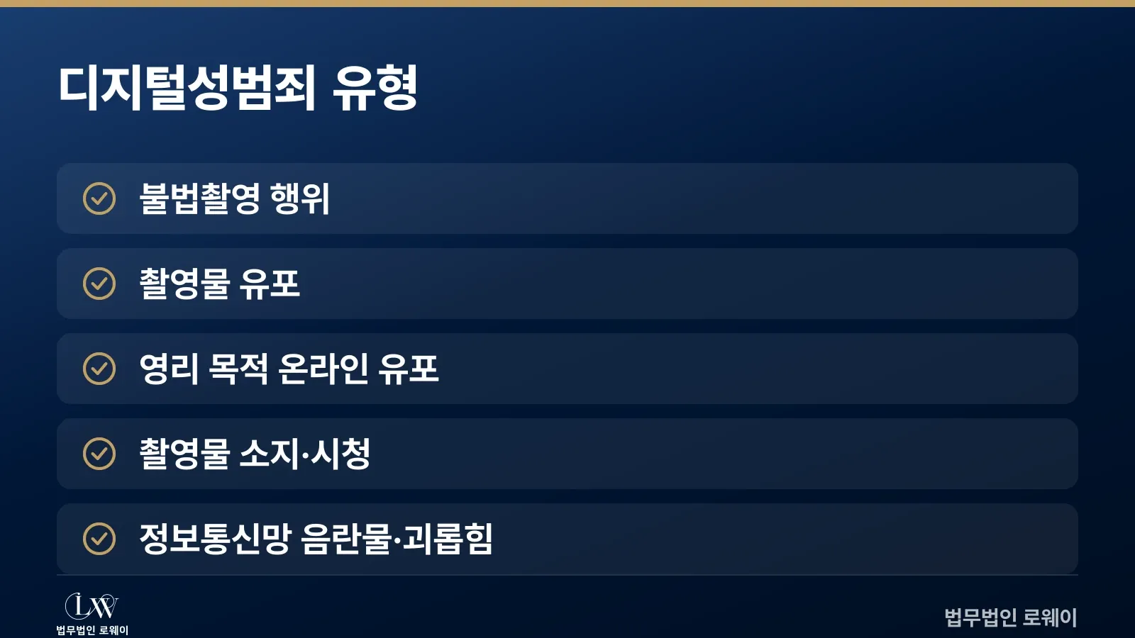 디지털성범죄의 5가지 유형: 불법촬영부터 정보통신망 괴롭힘까지