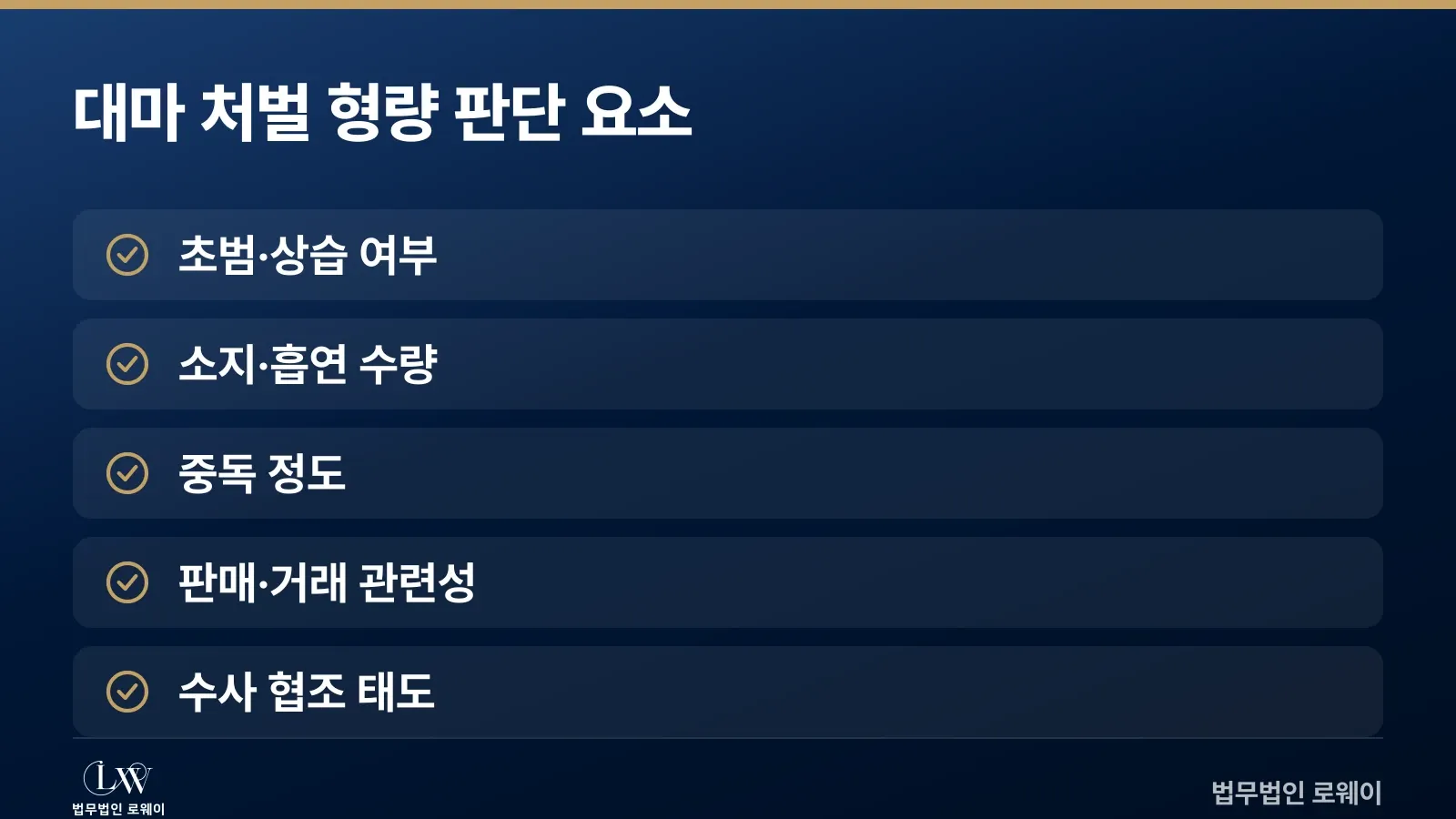 대마 소지·흡연 처벌의 형량을 좌우하는 요소 체크리스트