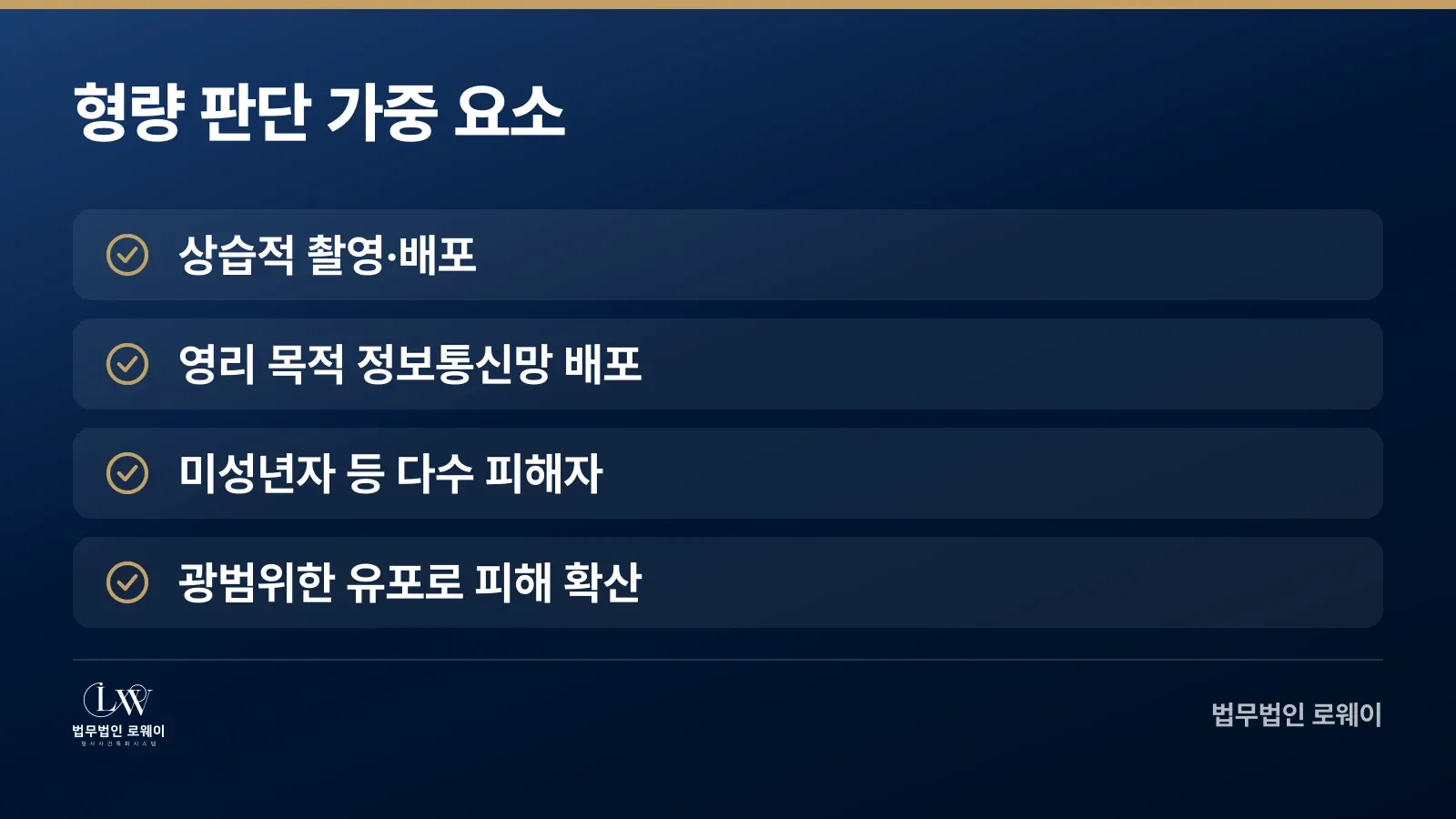 불법촬영 범죄 형량을 높이는 가중 요소 체크리스트