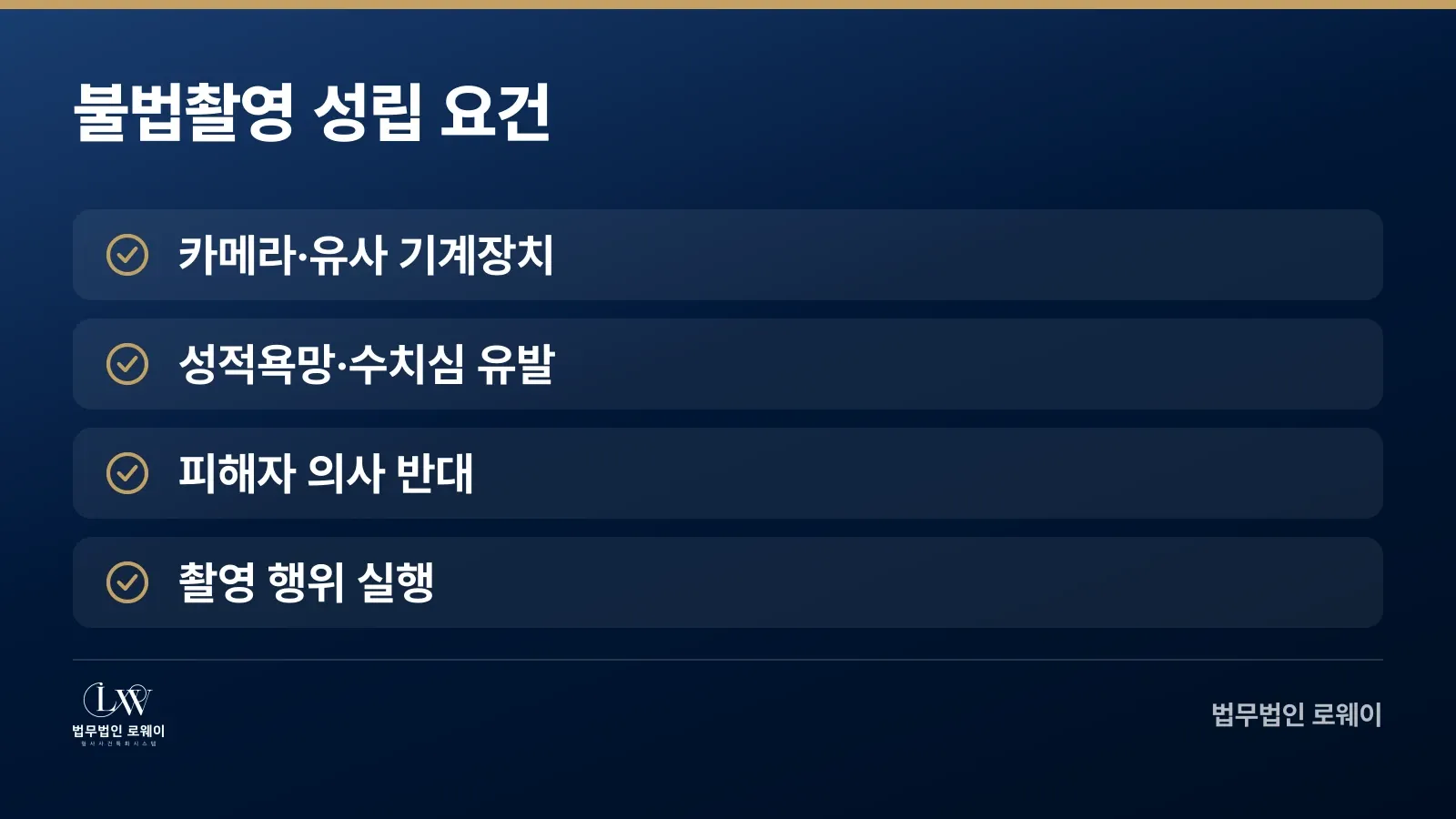 불법촬영 성립요건 4가지 체크리스트
