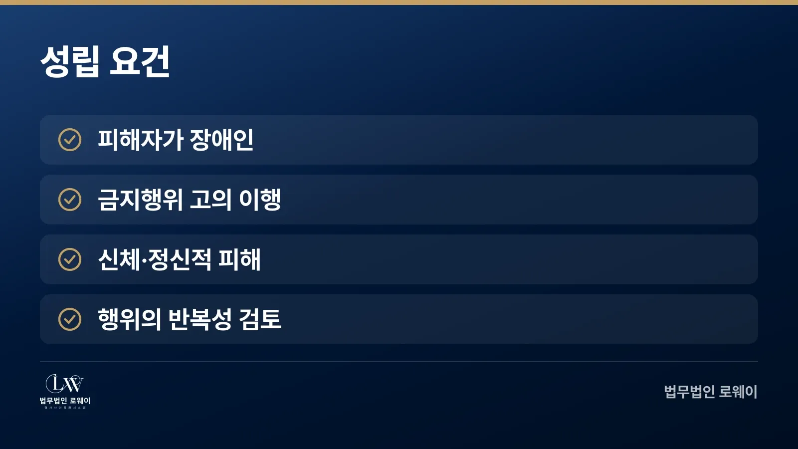 장애인복지법 위반의 4가지 성립요건 체크리스트