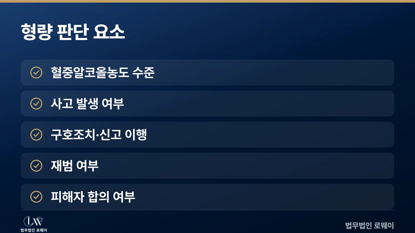 음주운전 형량을 좌우하는 5가지 요소