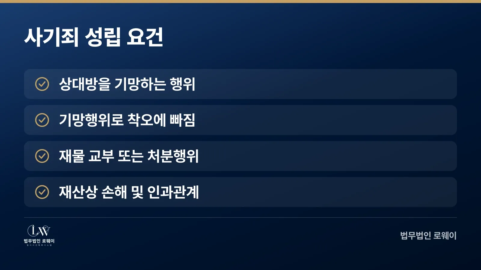 사기죄 구성요건 4가지 확인 사항