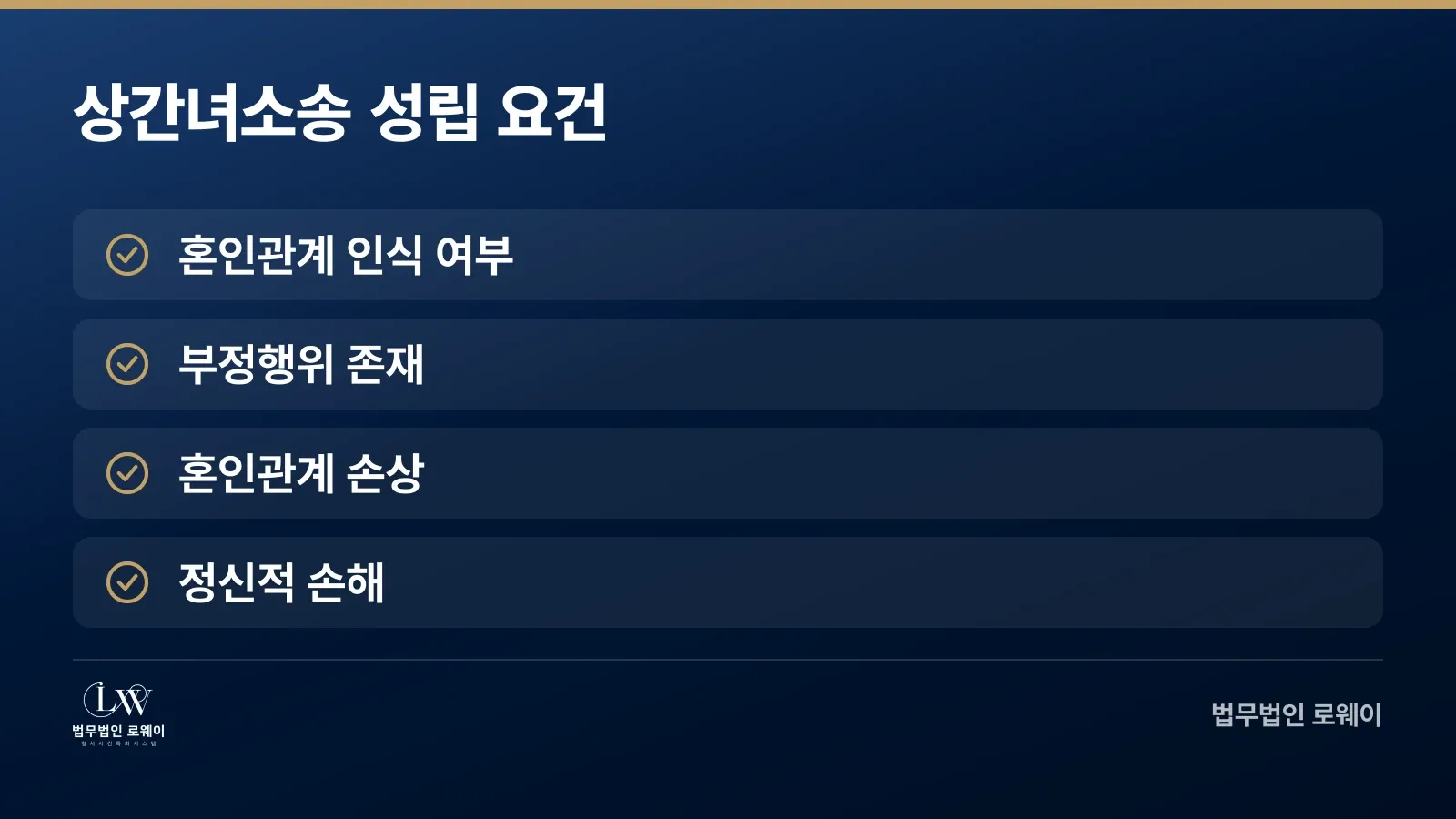상간녀소송의 4가지 성립 요건