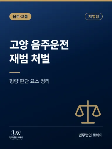 고양음주운전재범변호사, 처벌 기준과 형량 판단 요소 정리