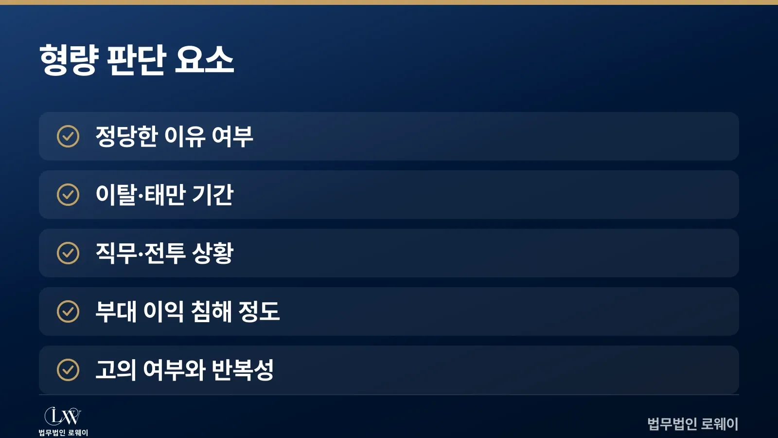 군인 근무태만 군무이탈 사건에서 형량을 좌우하는 5가지 판단 요소