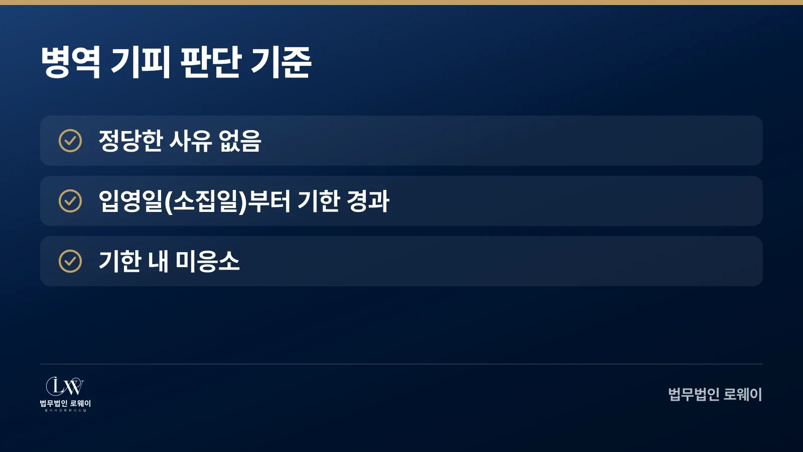 병역 기피 형사처벌의 성립 요건 체크리스트