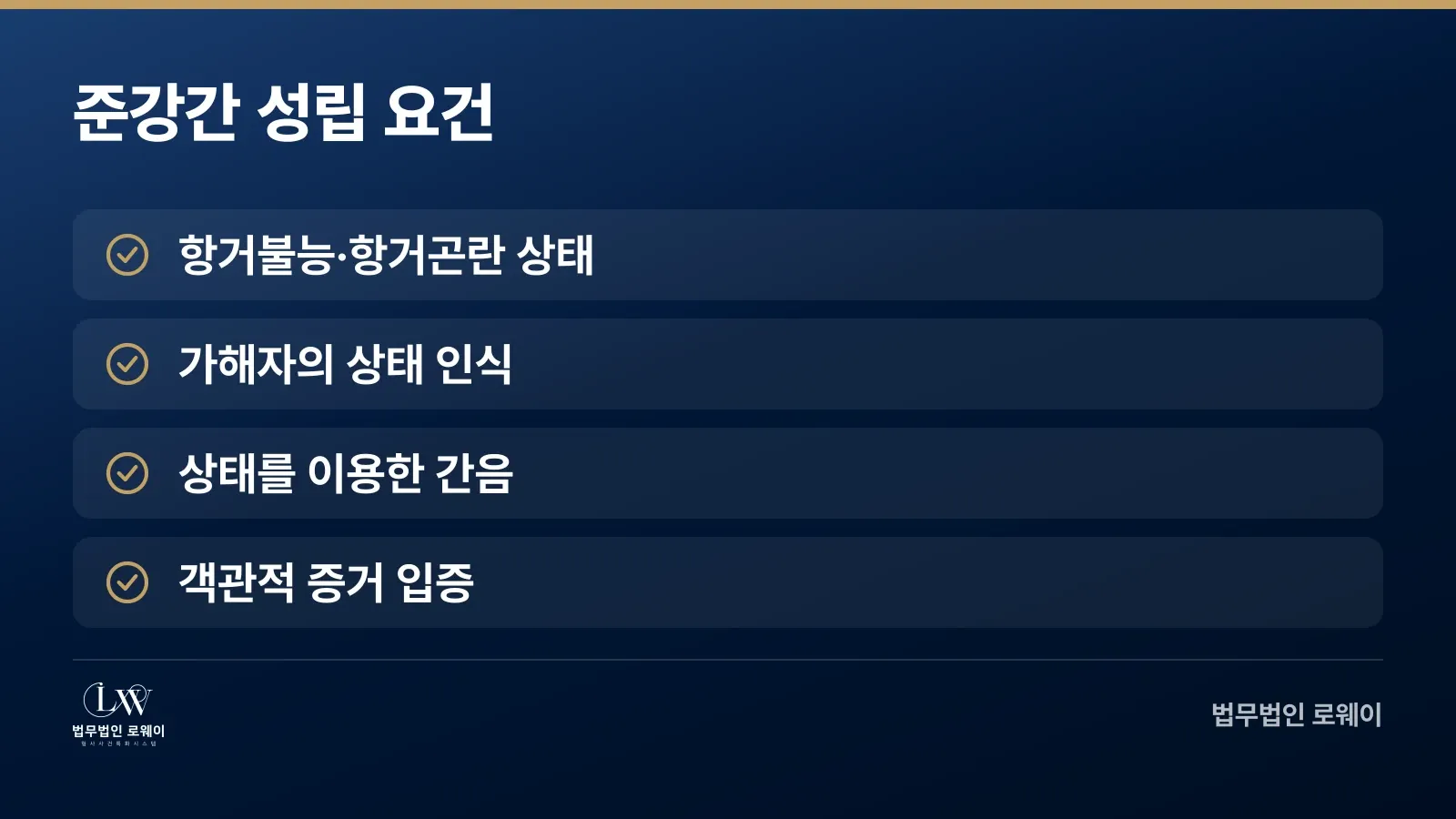 준강간 성립을 위한 4가지 요건 체크리스트