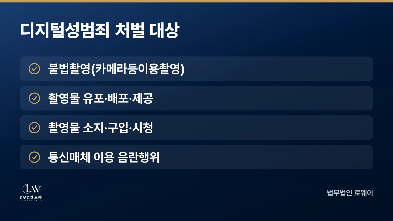 디지털성범죄 처벌 대상 유형 체크