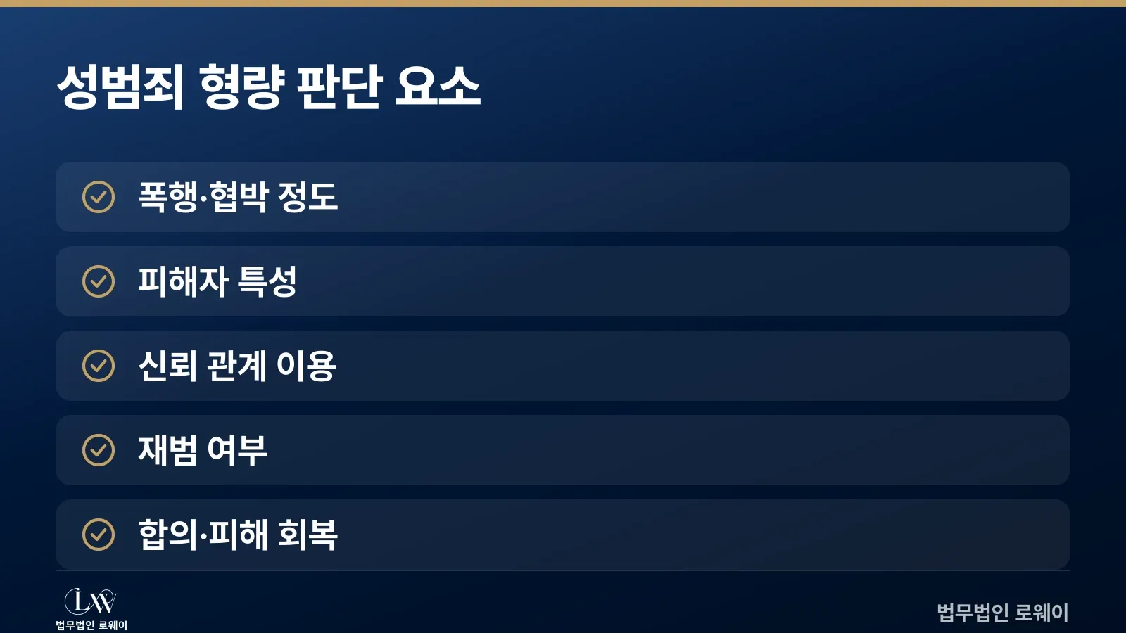 성범죄 처벌 수위를 결정하는 가중·감경 요소 체크리스트
