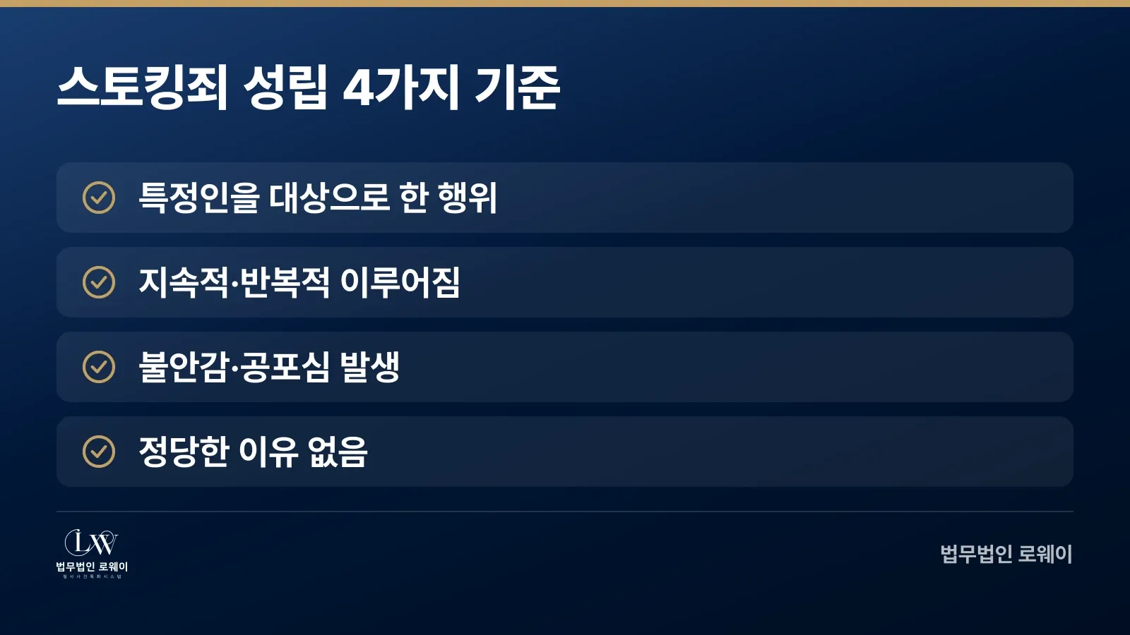 스토킹죄가 성립하기 위한 4가지 판단 기준