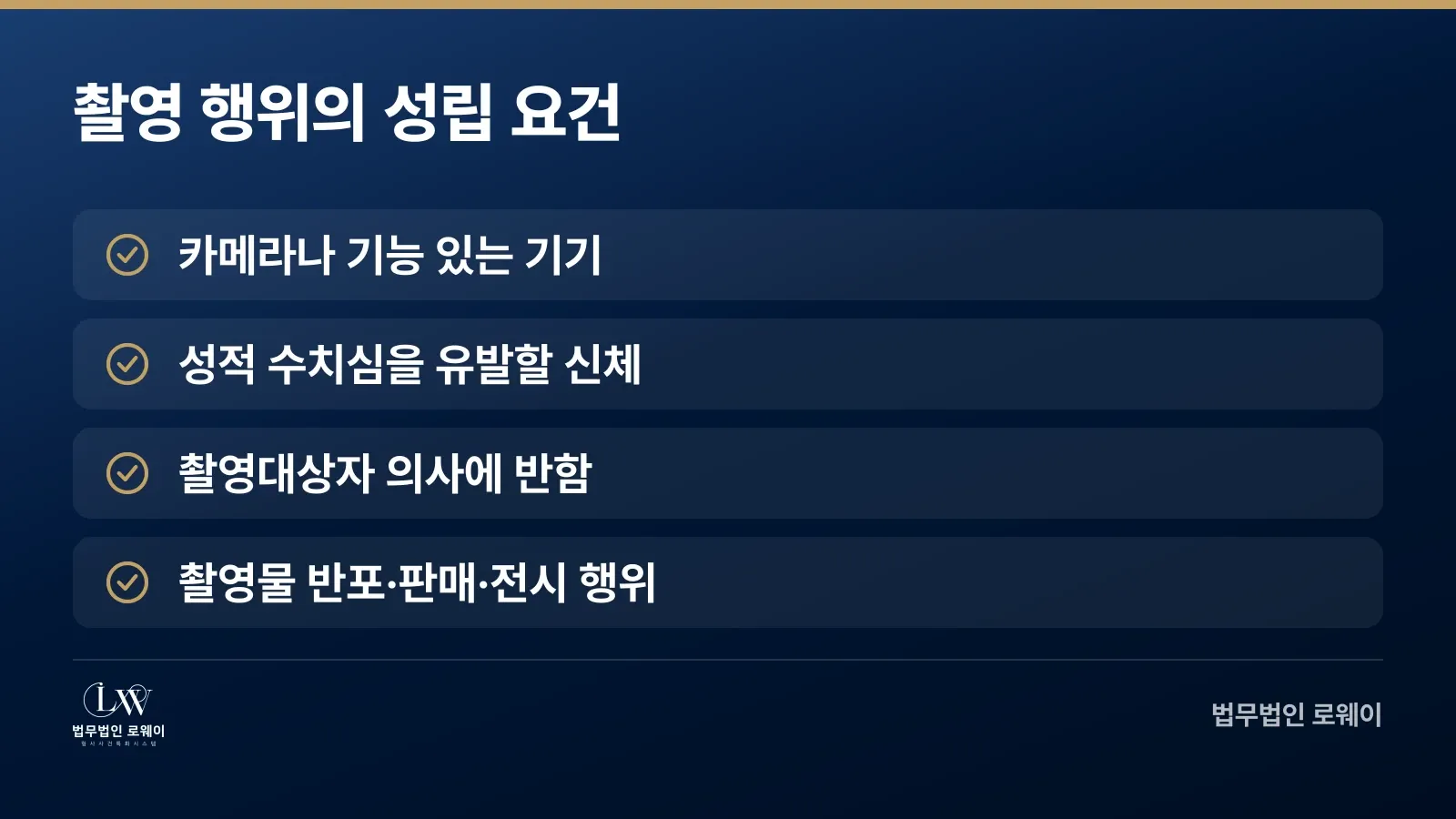 불법촬영 성립 요건 4가지 체크리스트