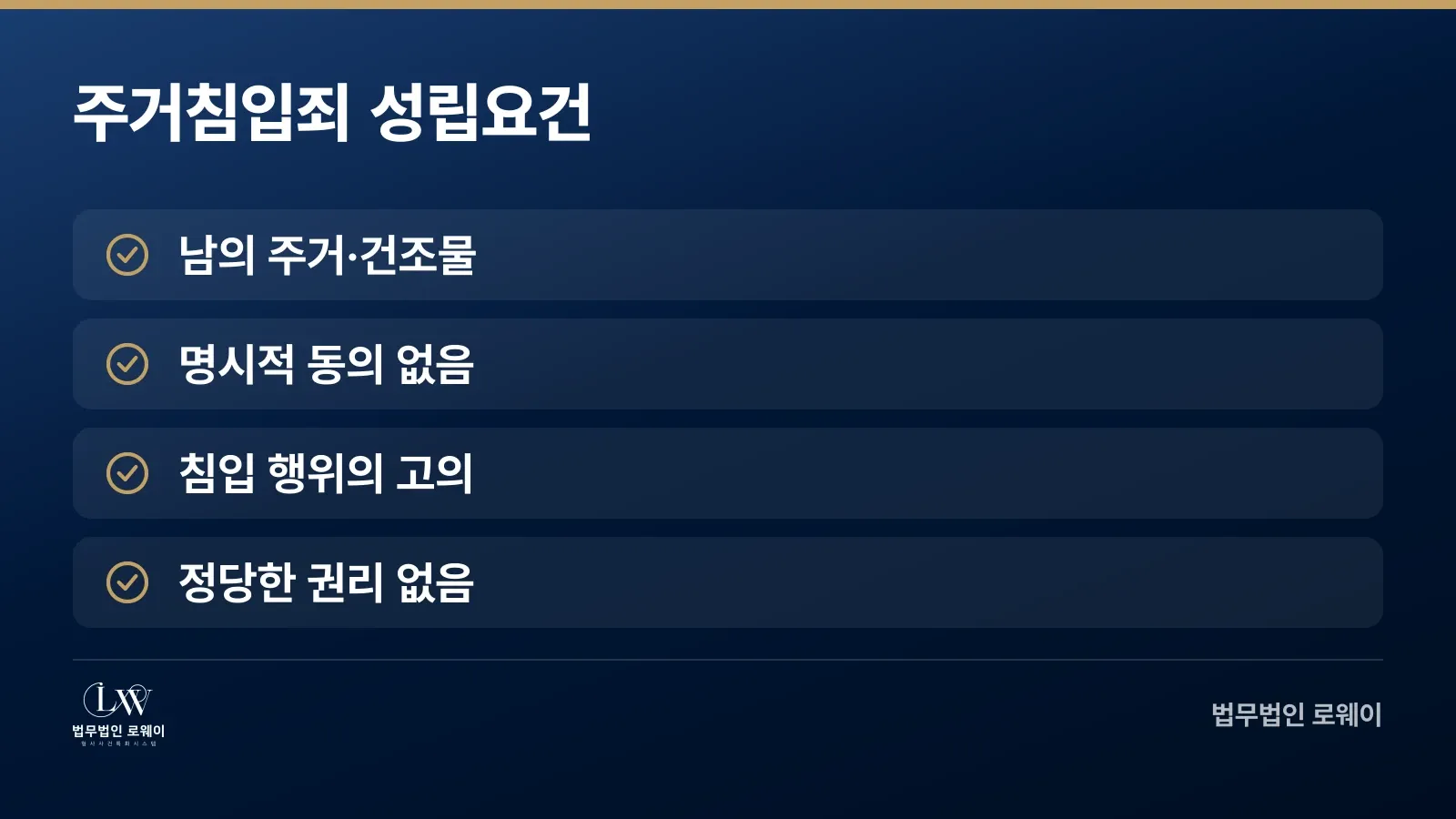 주거침입죄 성립요건 체크 목록