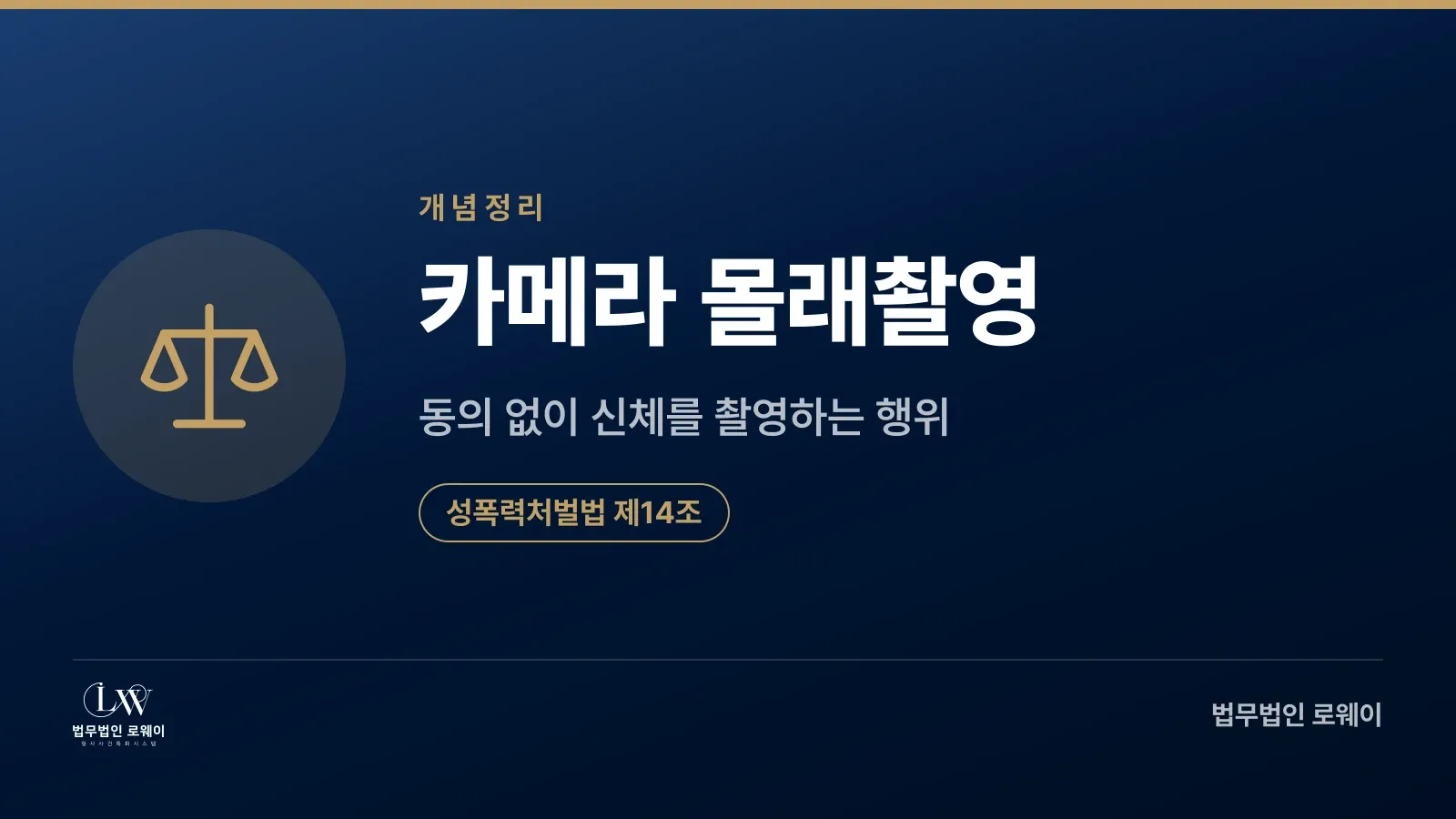 카메라 몰래촬영의 법적 정의와 근거 법령